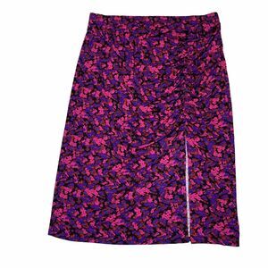 ASOS DESIGN Curve Floral Midi Skirt Ruched Front Split Plus Size 20